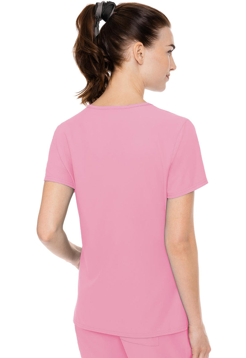 Taffy Pink - Med Couture Insight Women Scrub Top - Back View