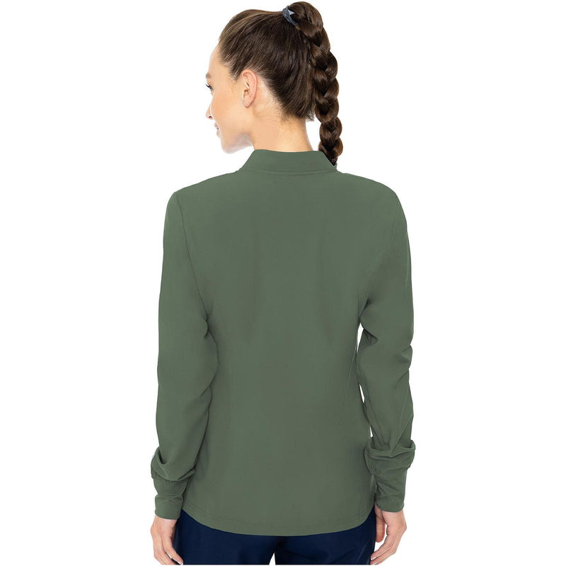 olive - Zip Front Warm-Up With Shoulder Yokes