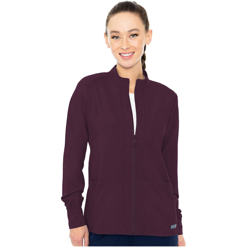 wine - Zip Front Warm-Up With Shoulder Yokes
