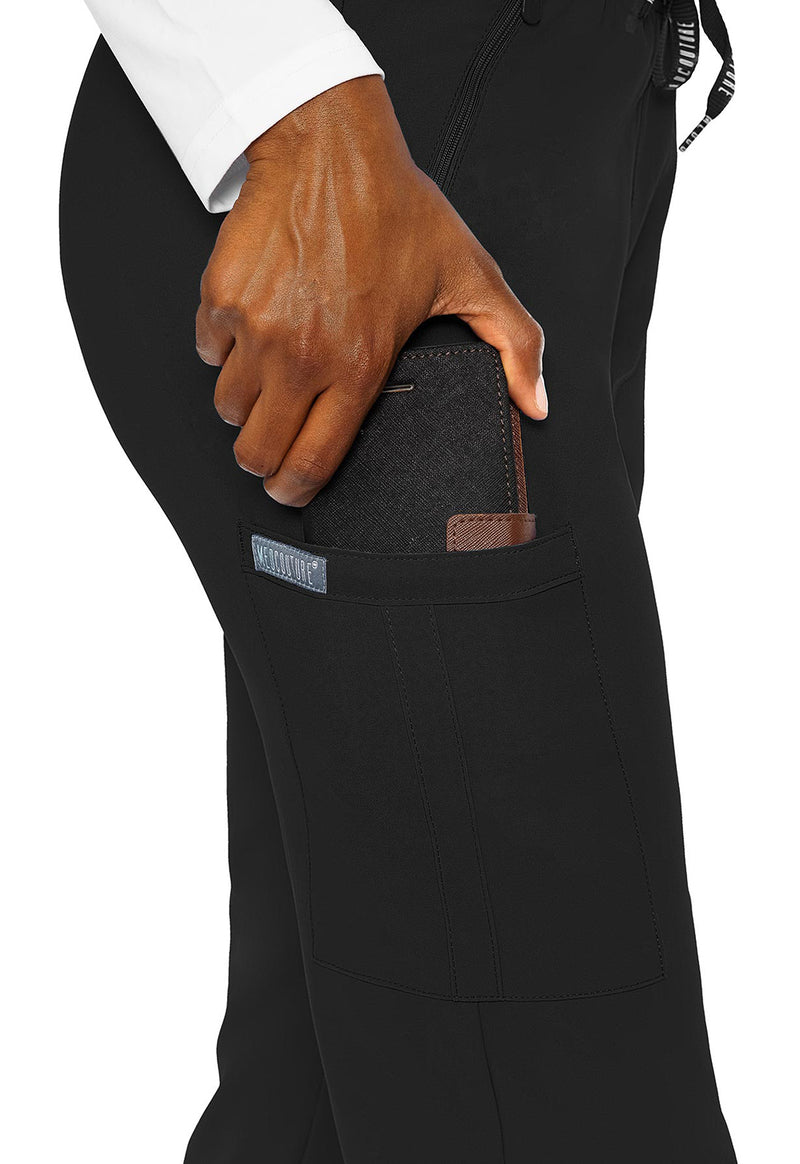 Black - Women's Zipper Scrub Pants – Regular (View 3)