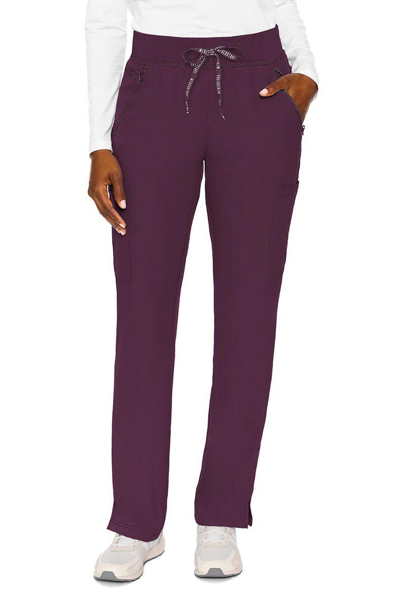 Wine - Med Couture Insight Women Scrub Pants - Front View