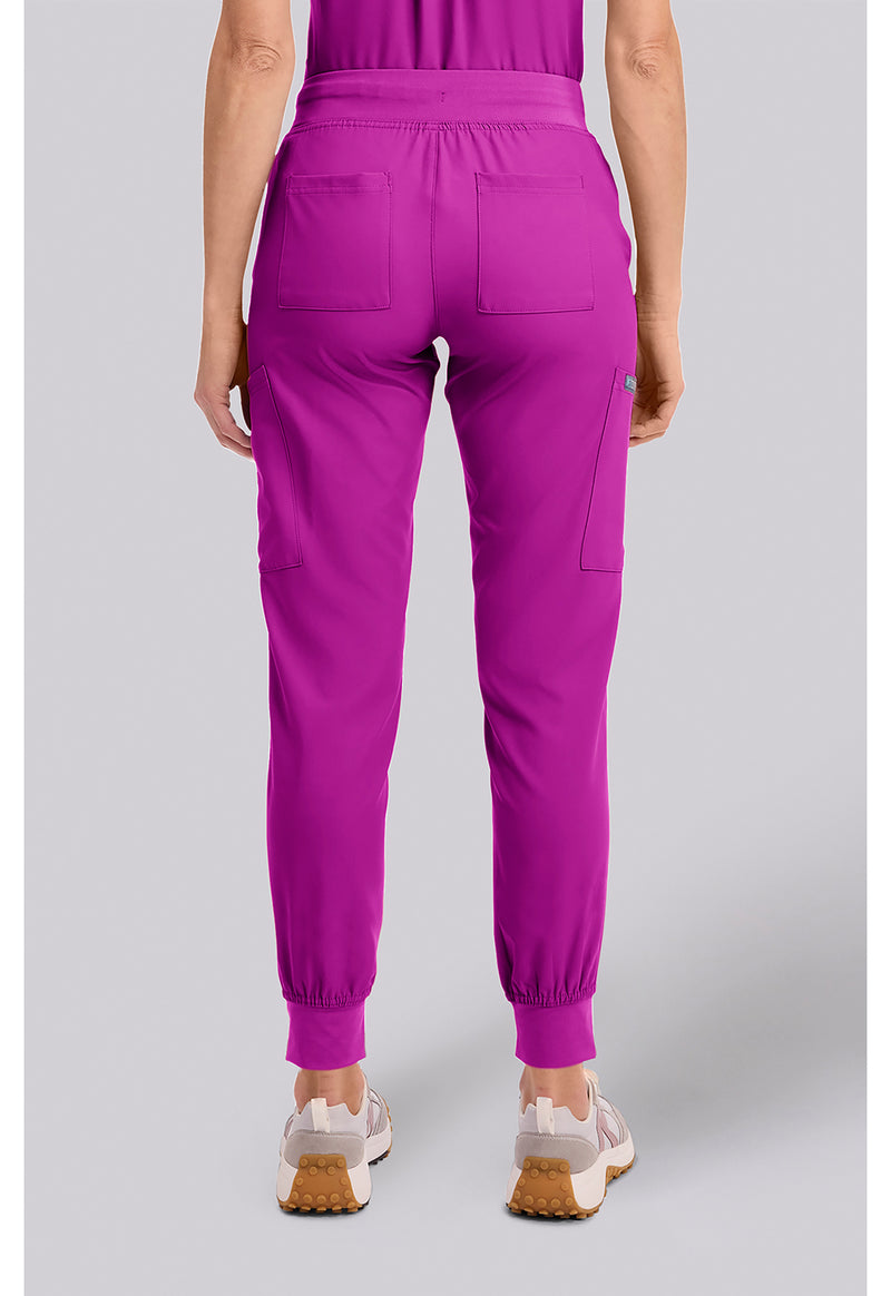 Back to the Fuschia - Med Couture Insight Women Scrub Pants - Back View
