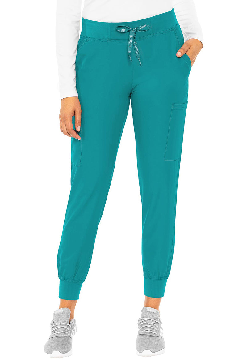 TEAL - Med Couture Insight Women Scrub Pants - Front View