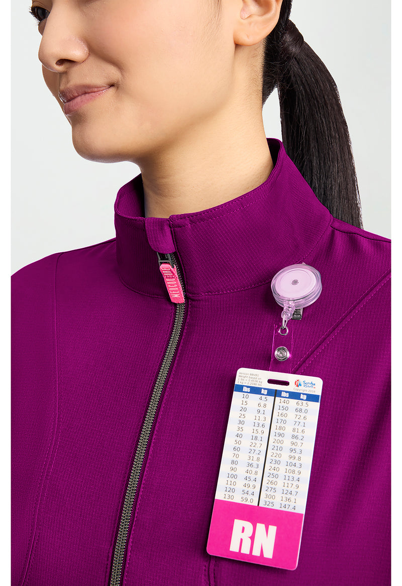 Plum Royale - Women's Cropped Warm Up Scrub Jacket (View 2)