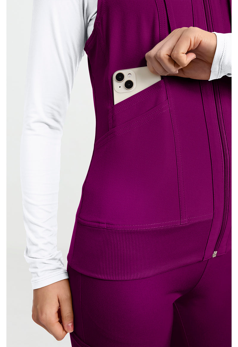Plum Royale - Women's 4-Pocket Zip Front Vest (View 4)