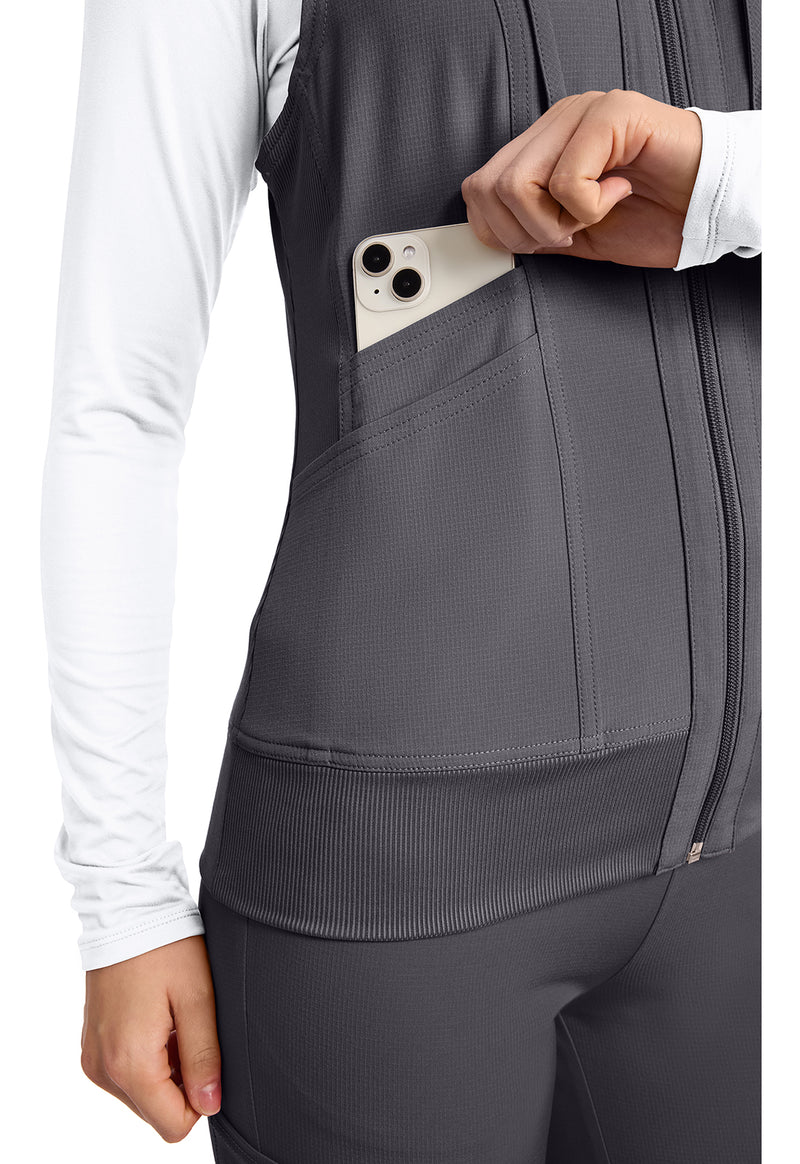 Pewter - Women's 4-Pocket Zip Front Vest (View 3)