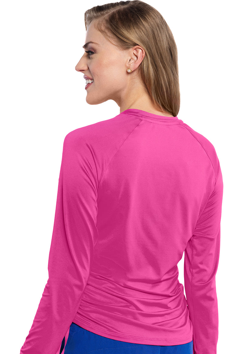Amp Pink - Long Sleeve Ruched Underscrub (Back)