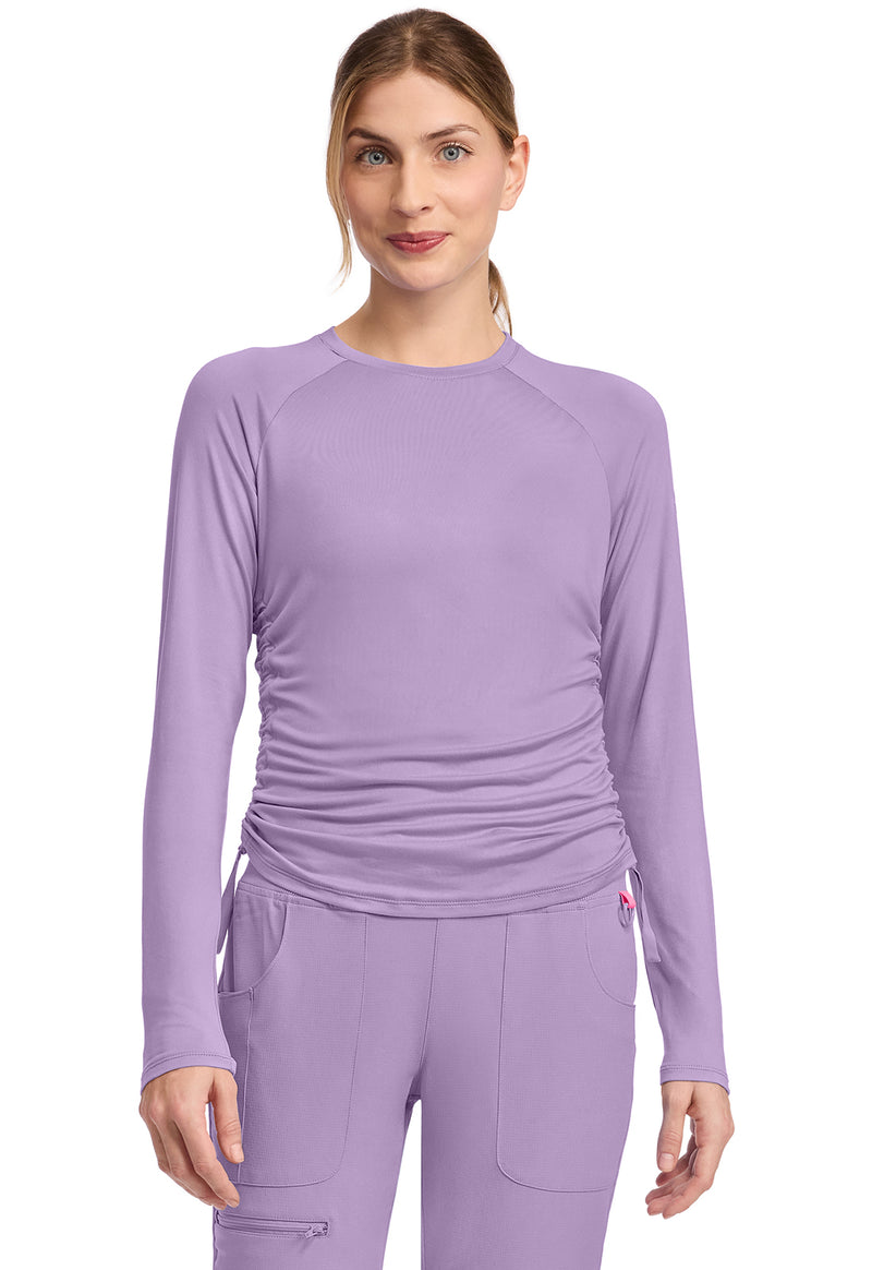 Digital Lavender - Long Sleeve Ruched Underscrub