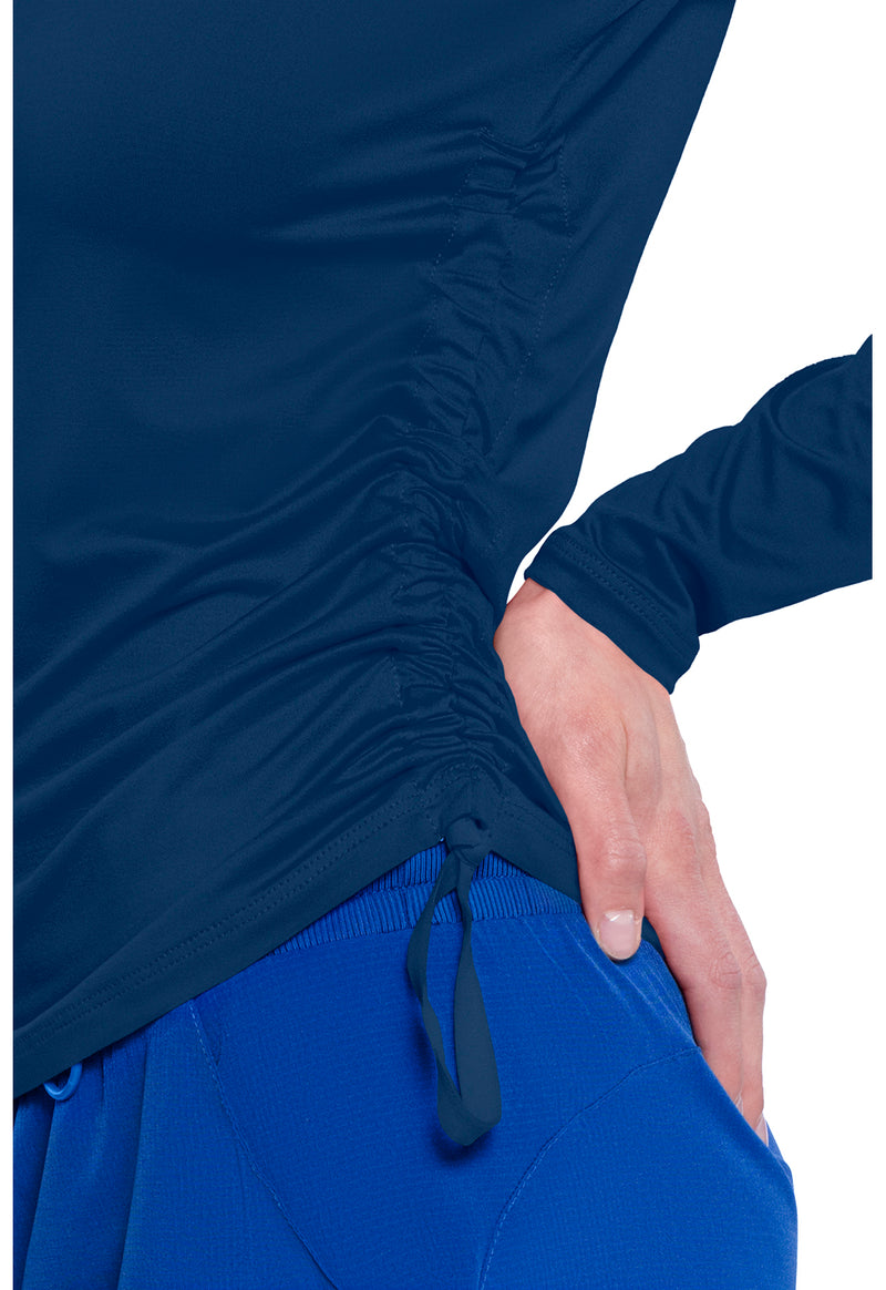 Navy - Long Sleeve Ruched Underscrub (View 2)