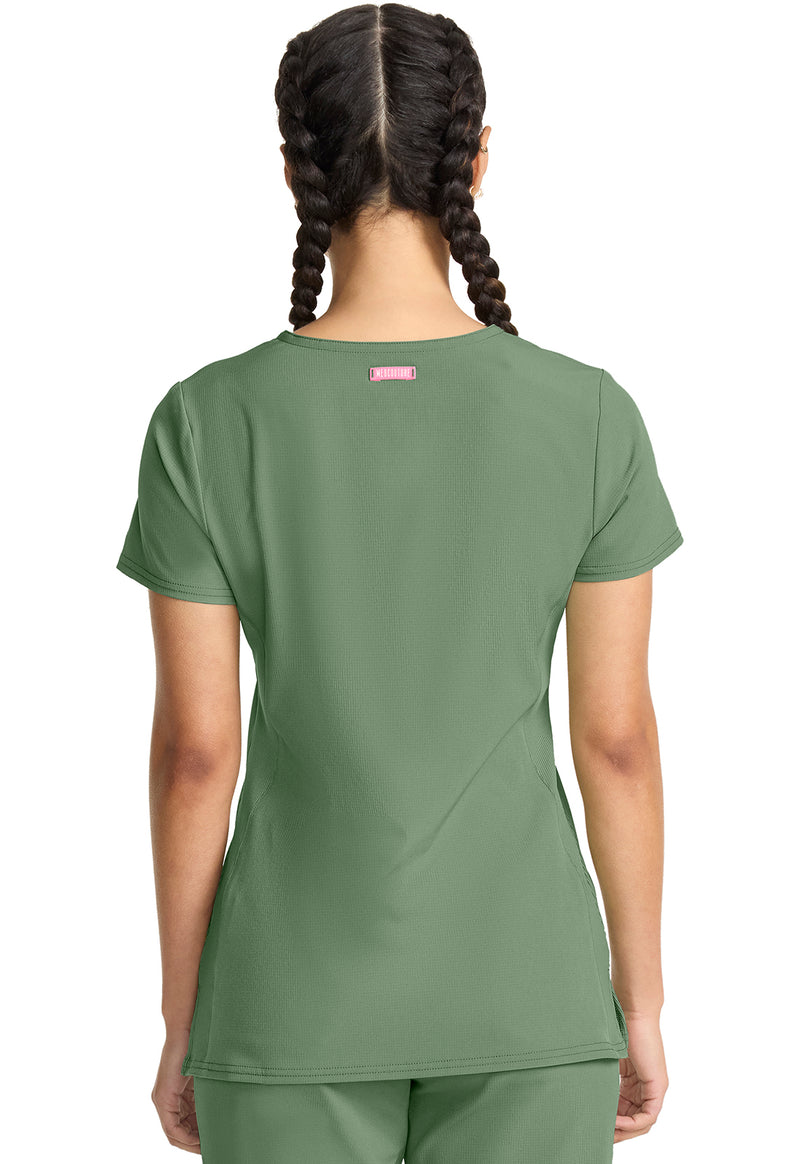 Beyond Green - Med Couture AMP Women Scrub Top - Back View