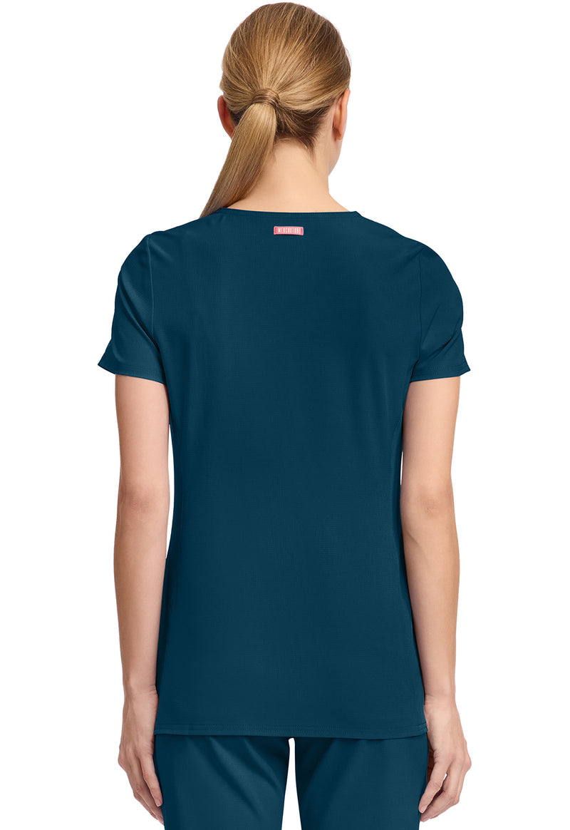 Caribbean - Med Couture AMP Women Scrub Top - Back View