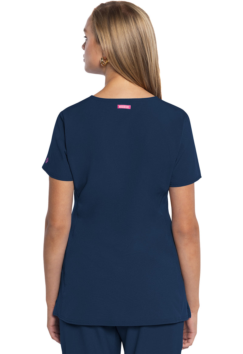 Navy - Med Couture AMP Women Scrub Top - Back View