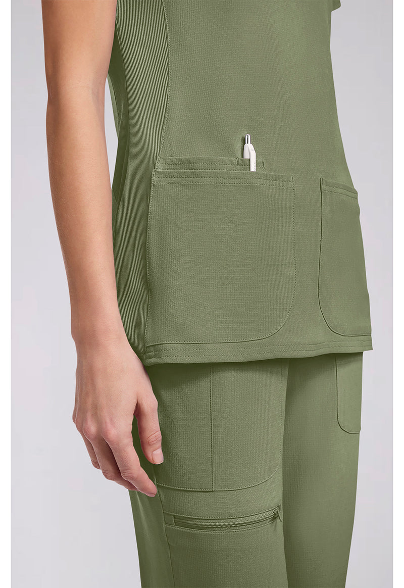 Olive - Women's V-Neck Scrub Top (View 2)