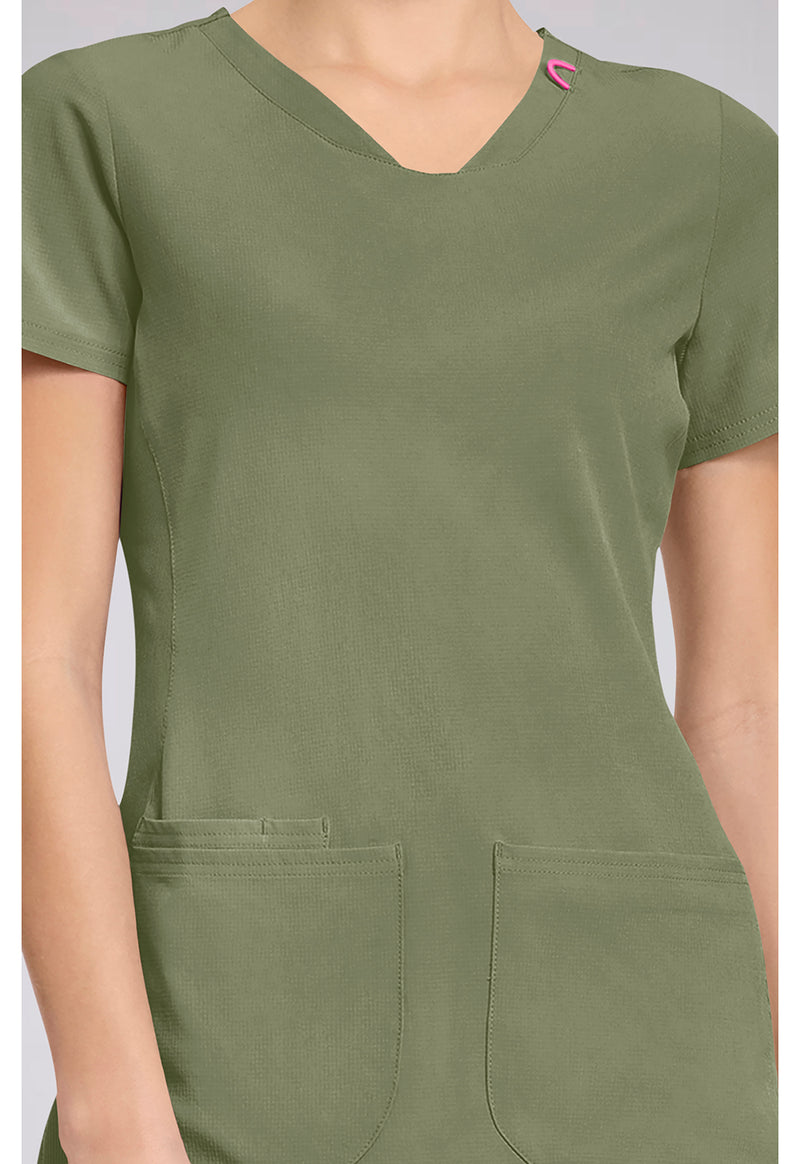 Olive - Women's V-Neck Scrub Top (View 3)
