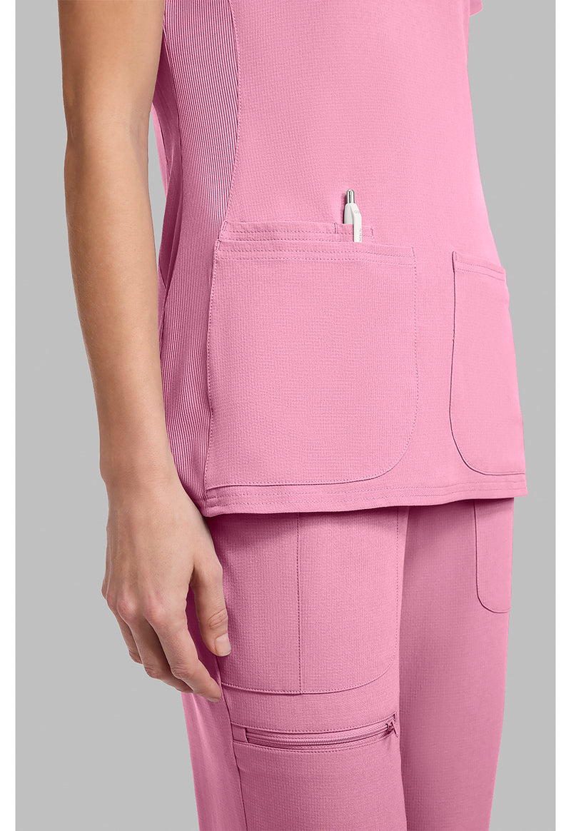 Pixel Pink - Women's V-Neck Scrub Top (View 2)