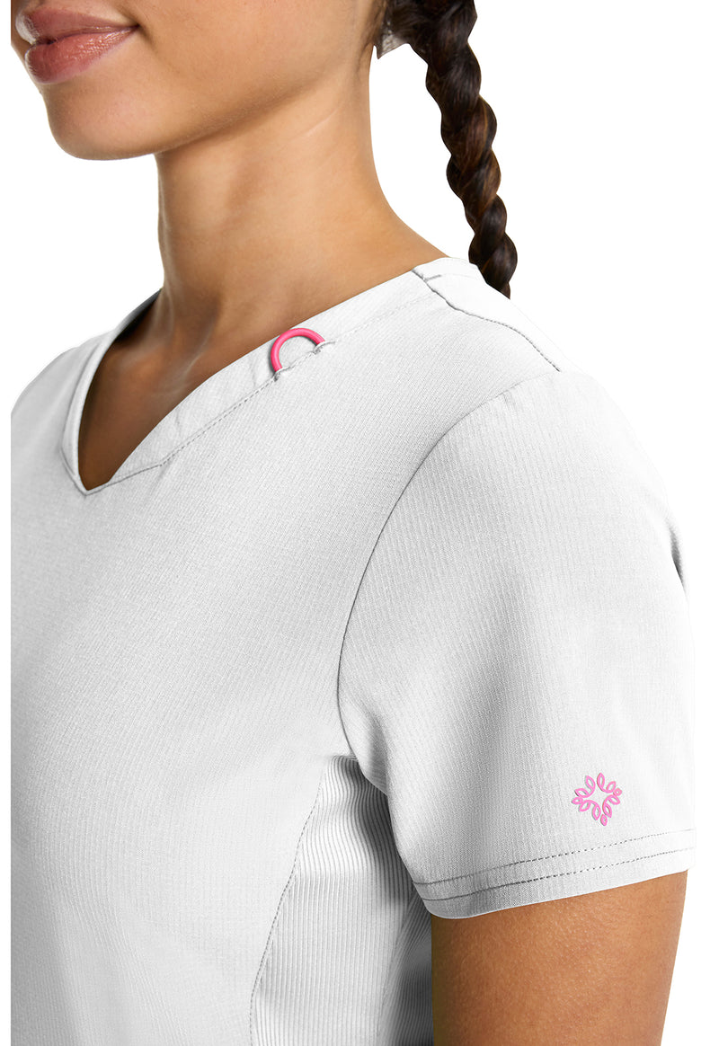 White - Women's V-Neck Scrub Top (View 2)