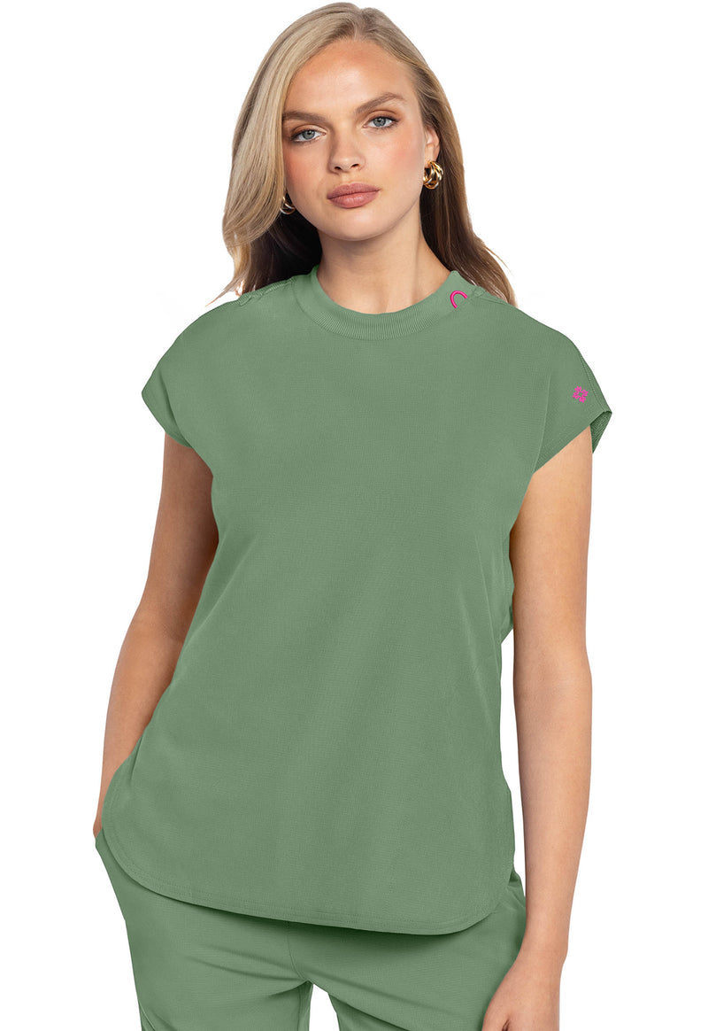Beyond Green - Med Couture AMP Women Scrub Top - Front View