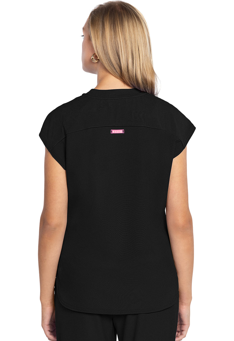 Black - Med Couture AMP Women Scrub Top - Back View