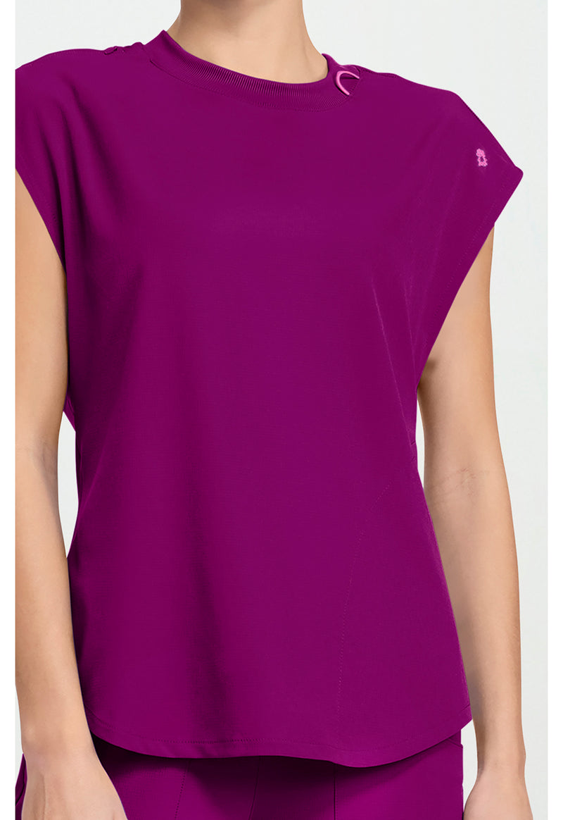 Plum Royale - Women's Round Neck Tuckable Scrub Top (View 4)