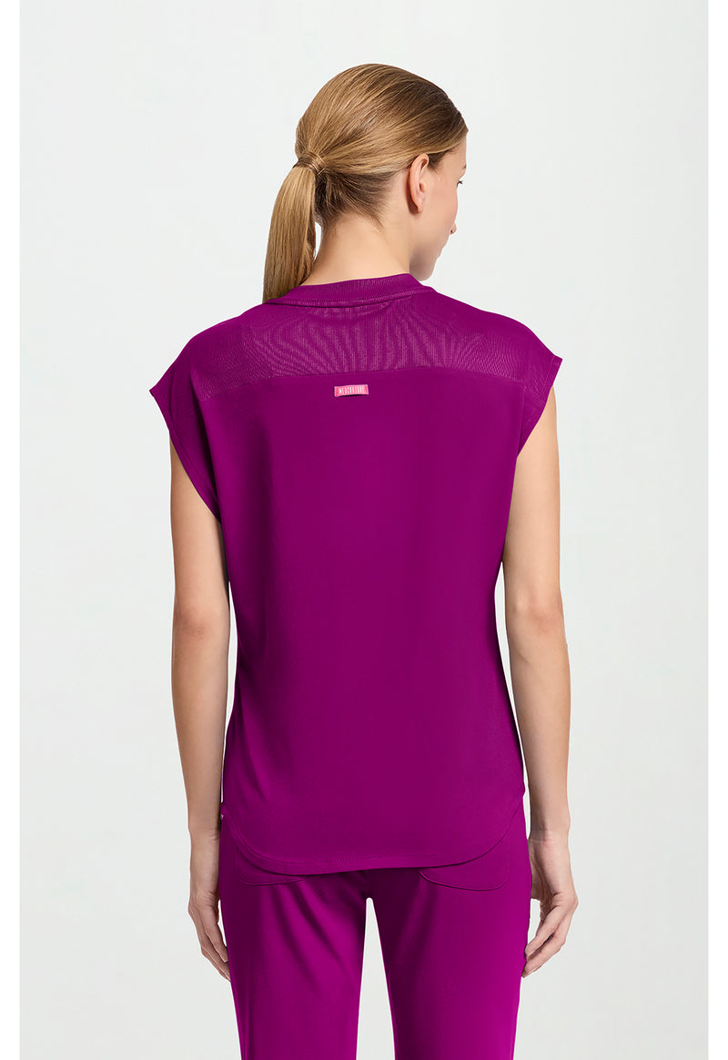 Plum Royale - Med Couture AMP Women Scrub Top - Back View