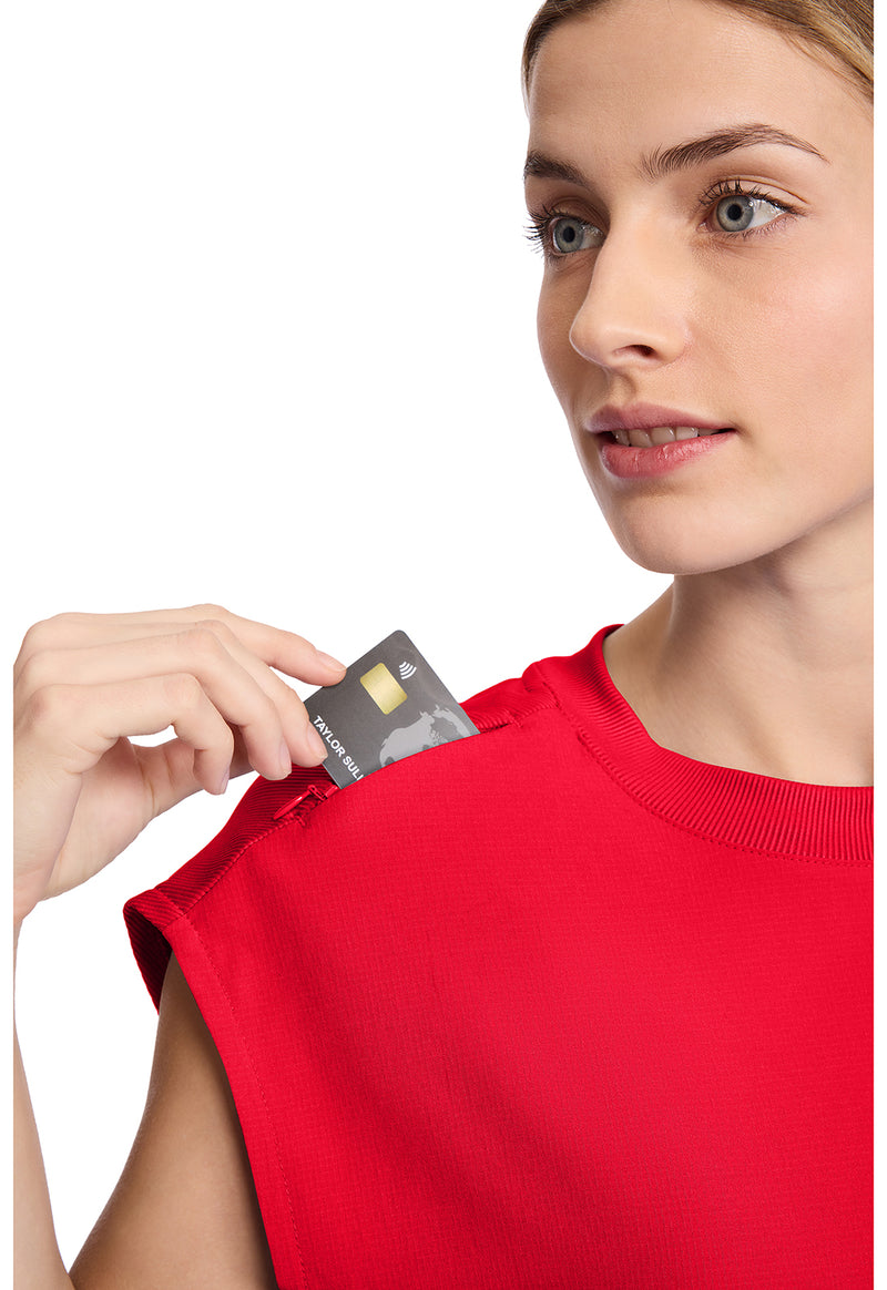 Solar Flare - Women's Round Neck Tuckable Scrub Top (View 2)