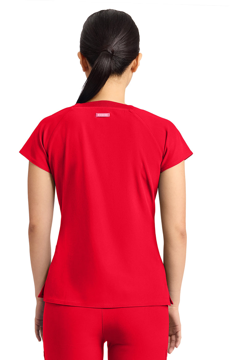 Solar Flare - Med Couture AMP Women Scrub Top - Back View