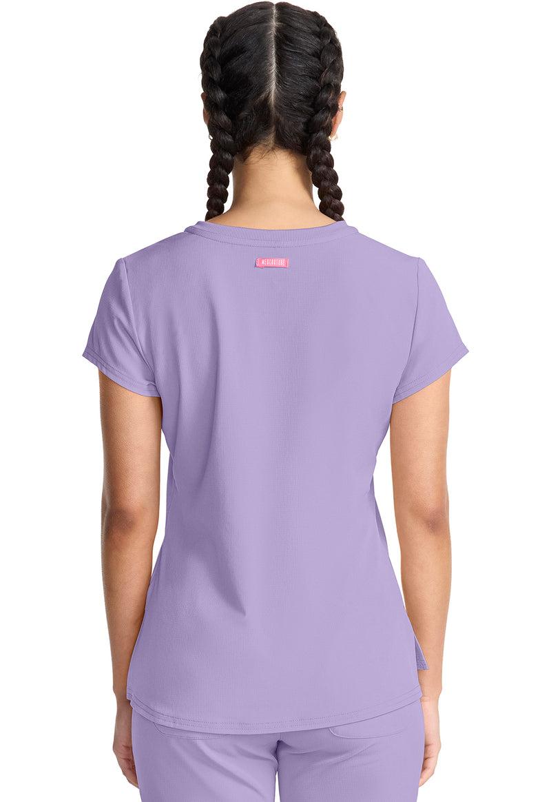 Digital Lavender - Quarter Zip V-Neck Tuckable Top (Back)