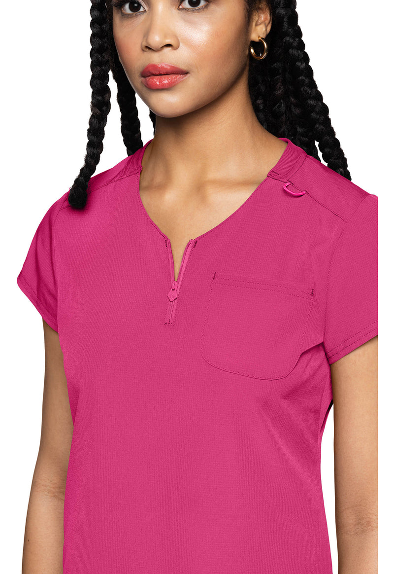 Pink Power - Quarter Zip V-Neck Tuckable Top (View 4)