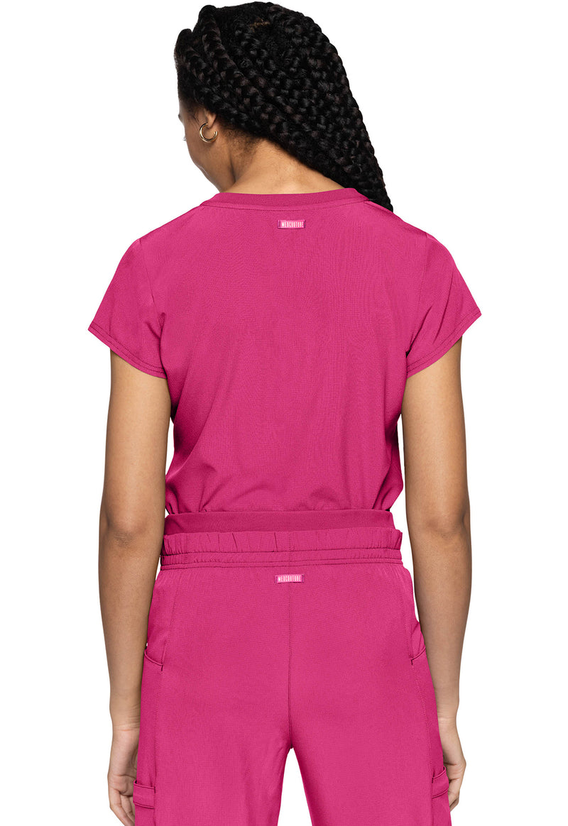 Pink Power - Quarter Zip V-Neck Tuckable Top (Back)
