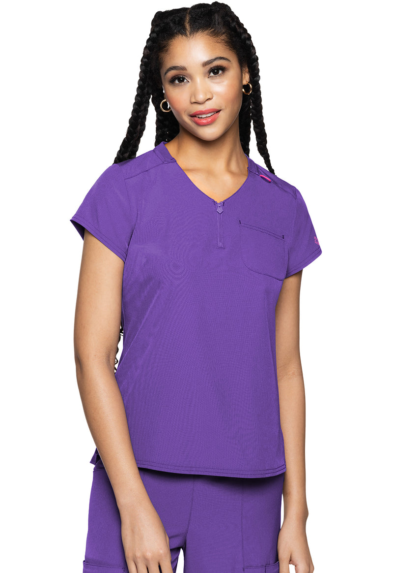 Purple Surge - Quarter Zip V-Neck Tuckable Top