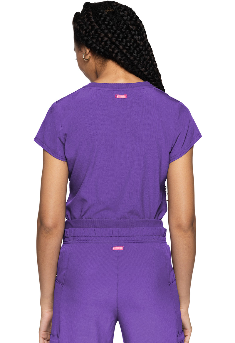 Purple Surge - Quarter Zip V-Neck Tuckable Top (Back)