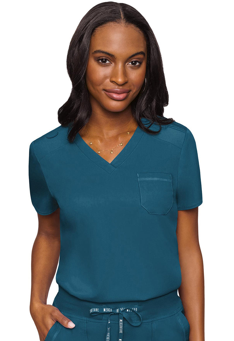 Caribbean - Med Couture Touch Women Scrub Top - Front View
