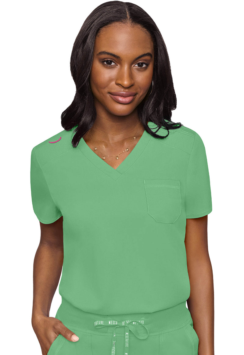 Kiwi Lime - Med Couture Touch Women Scrub Top - Front View