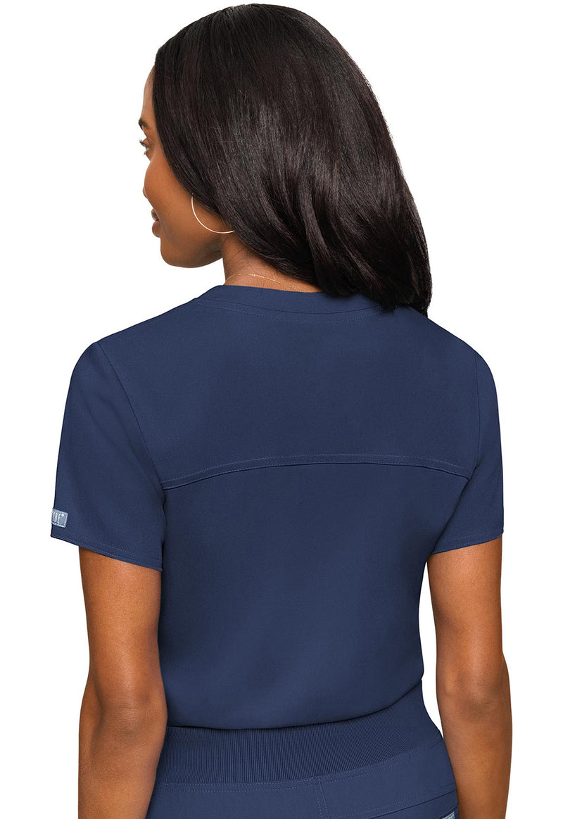 Navy - Med Couture Touch Women Scrub Top - Back View