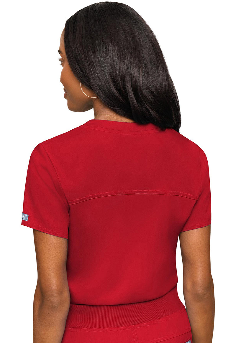 Red - Med Couture Touch Women Scrub Top - Back View