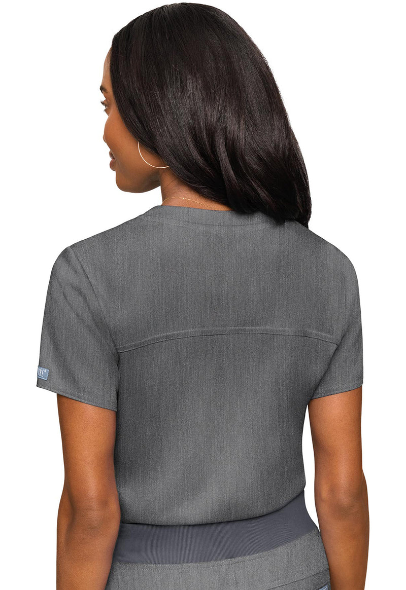 Slate - Med Couture Touch Women Scrub Top - Back View