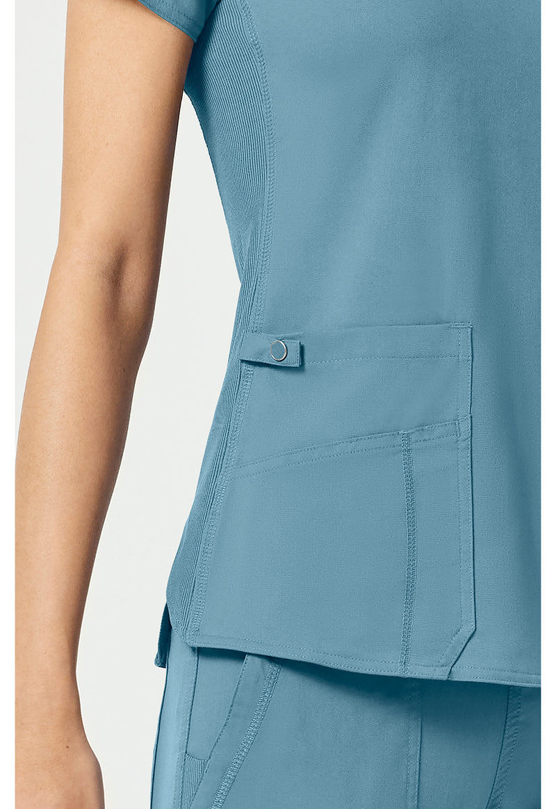 Blue Jean Baby - Women's V-Neck Shirttail Scrub Top (View 3)