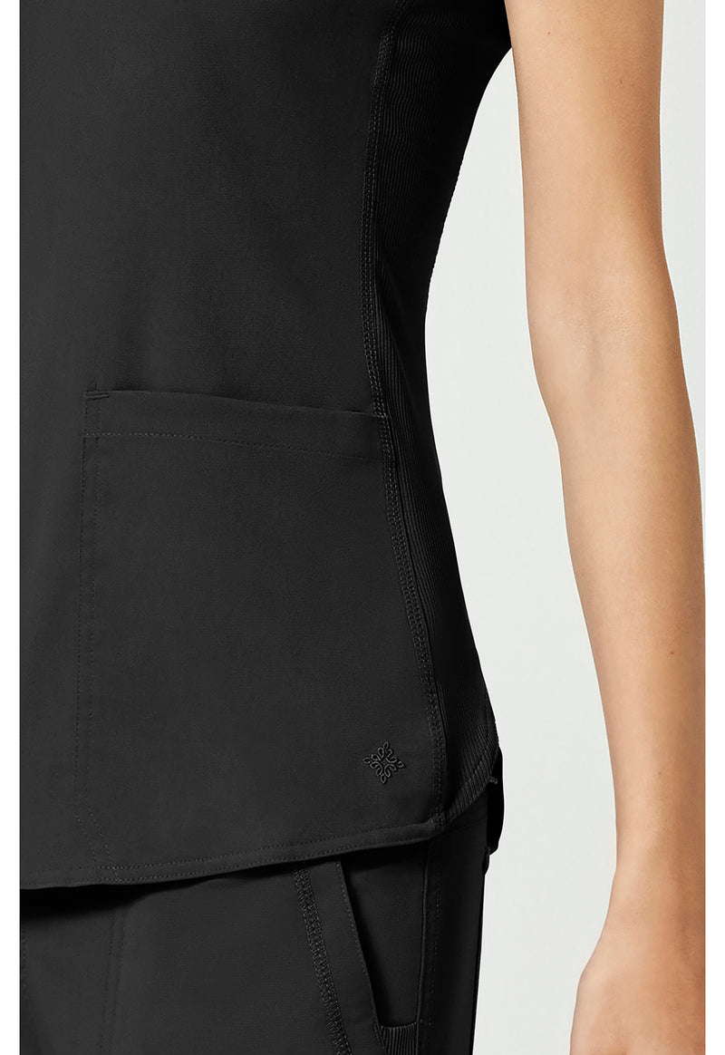 Black - Women's V-Neck Shirttail Scrub Top (View 4)