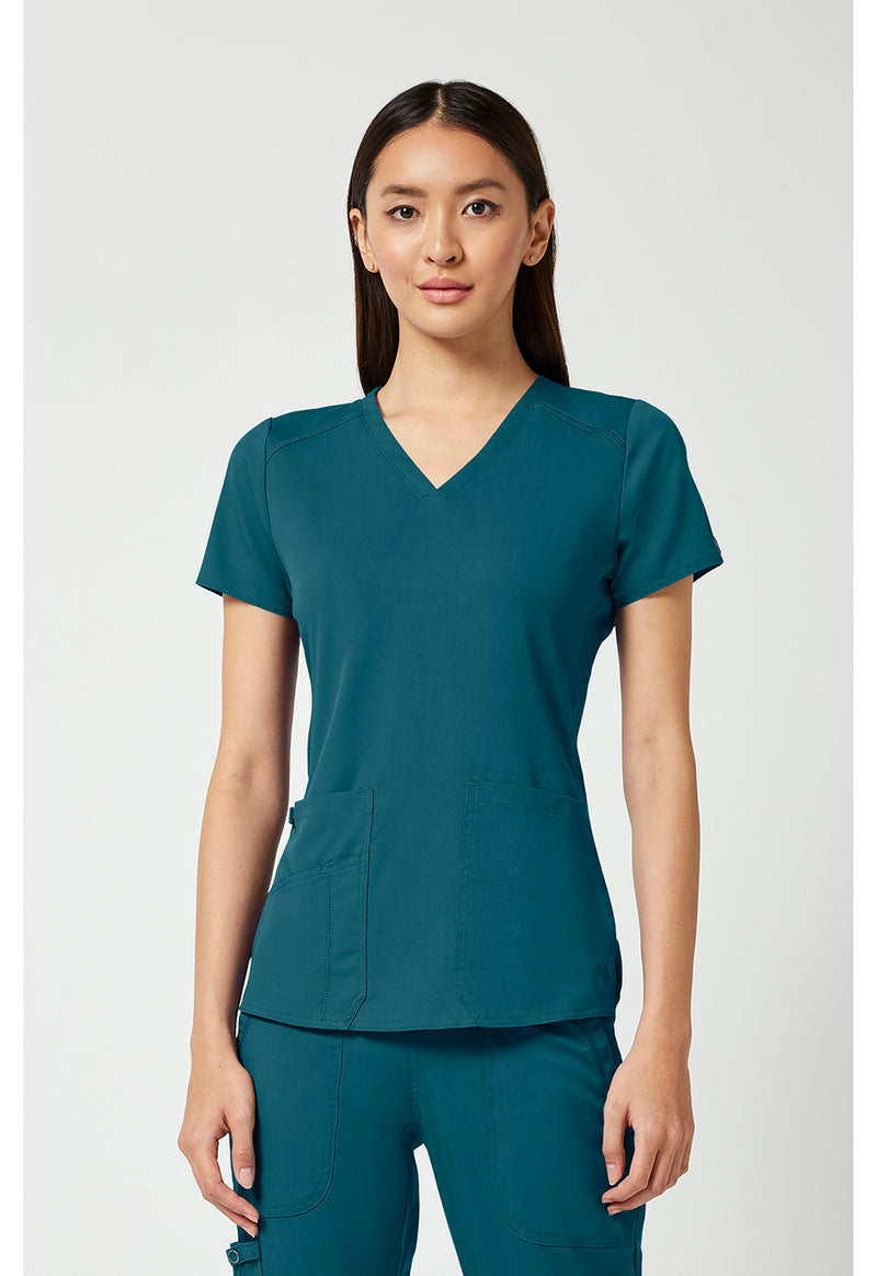 Caribbean - Med Couture Touch Women Scrub Top - Front View