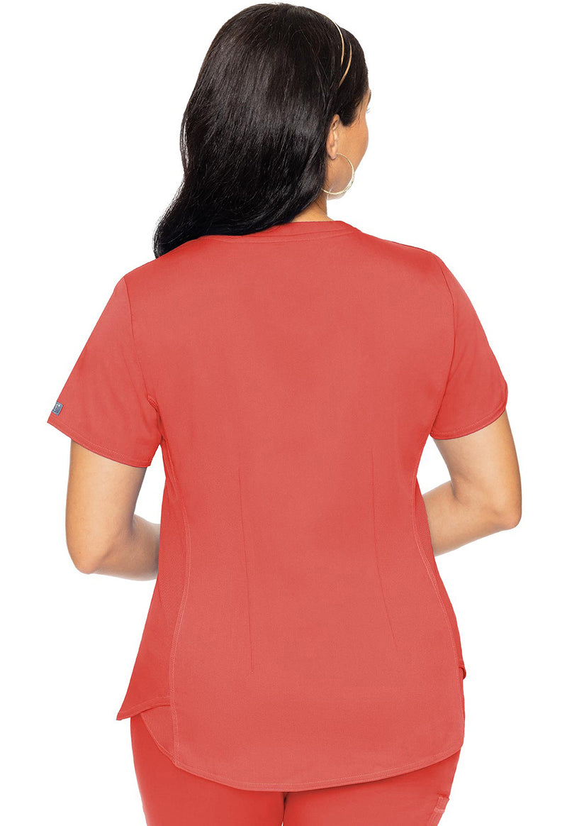 Coral - Med Couture Touch Women Scrub Top - Back View