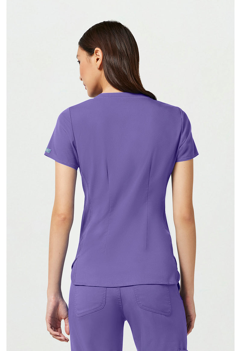 Electric Lavender - Med Couture Touch Women Scrub Top - Back View