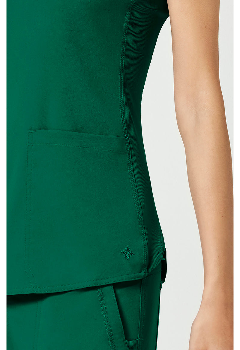 hunter green - V-Neck Shirttail Top (View 4)