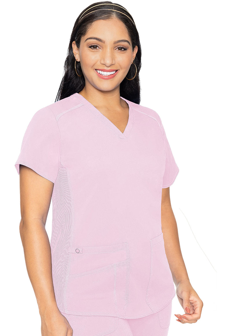 Ice Pink - Med Couture Touch Women Scrub Top - Front View
