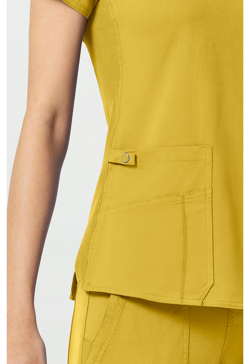 Midsummer Gold - Women's V-Neck Shirttail Scrub Top (View 3)