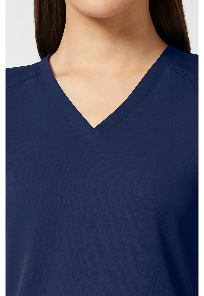 Navy - Women's V-Neck Shirttail Scrub Top (View 2)