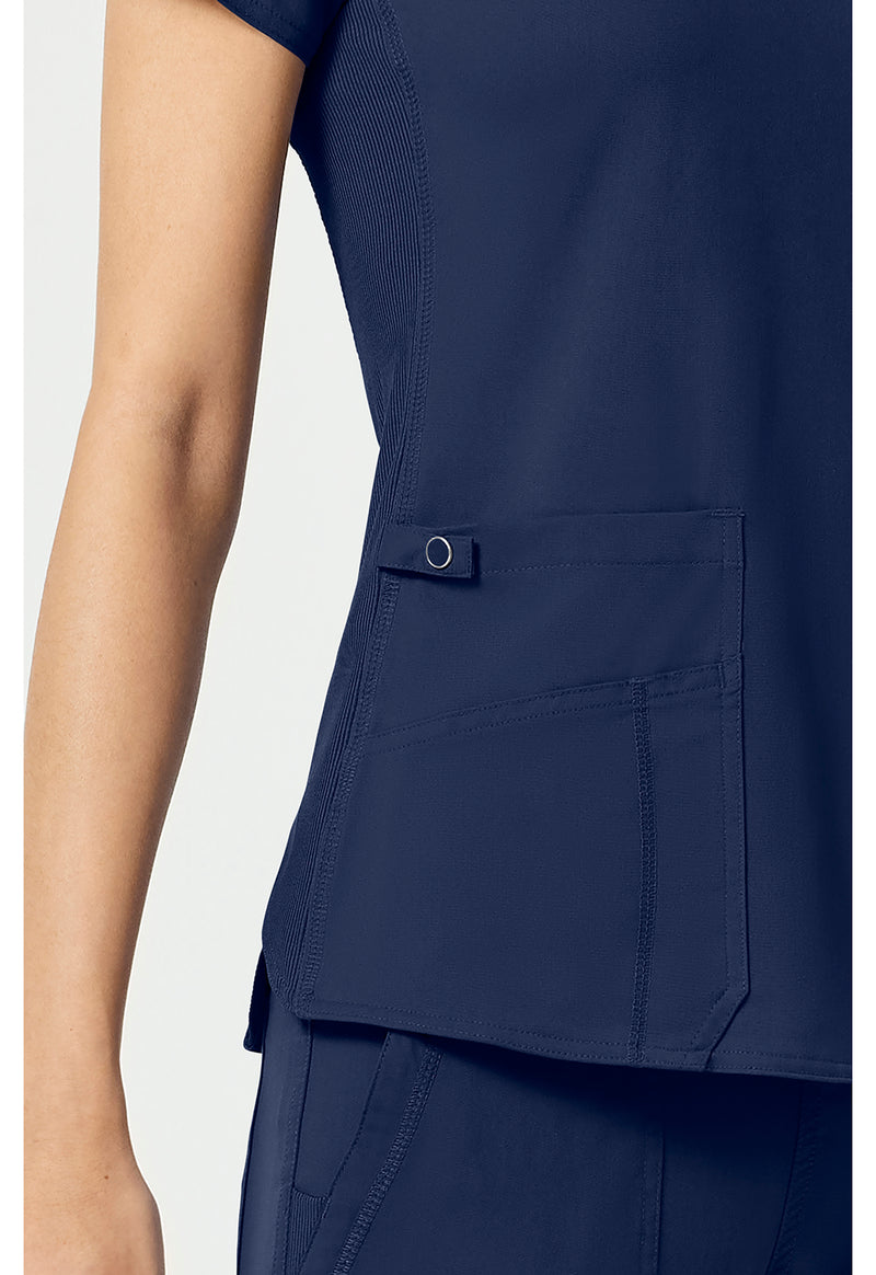 navy - V-Neck Shirttail Top (View 3)