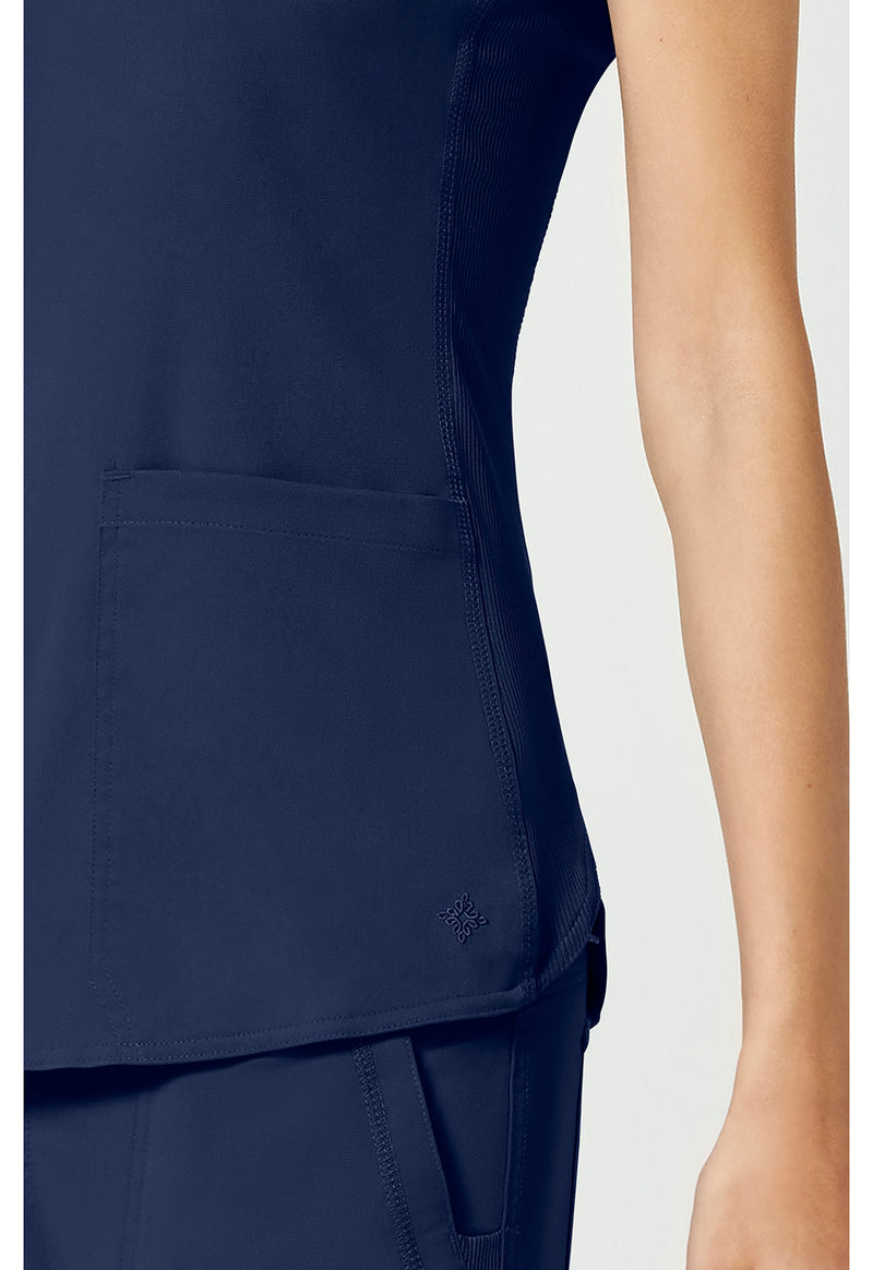 navy - V-Neck Shirttail Top (View 4)