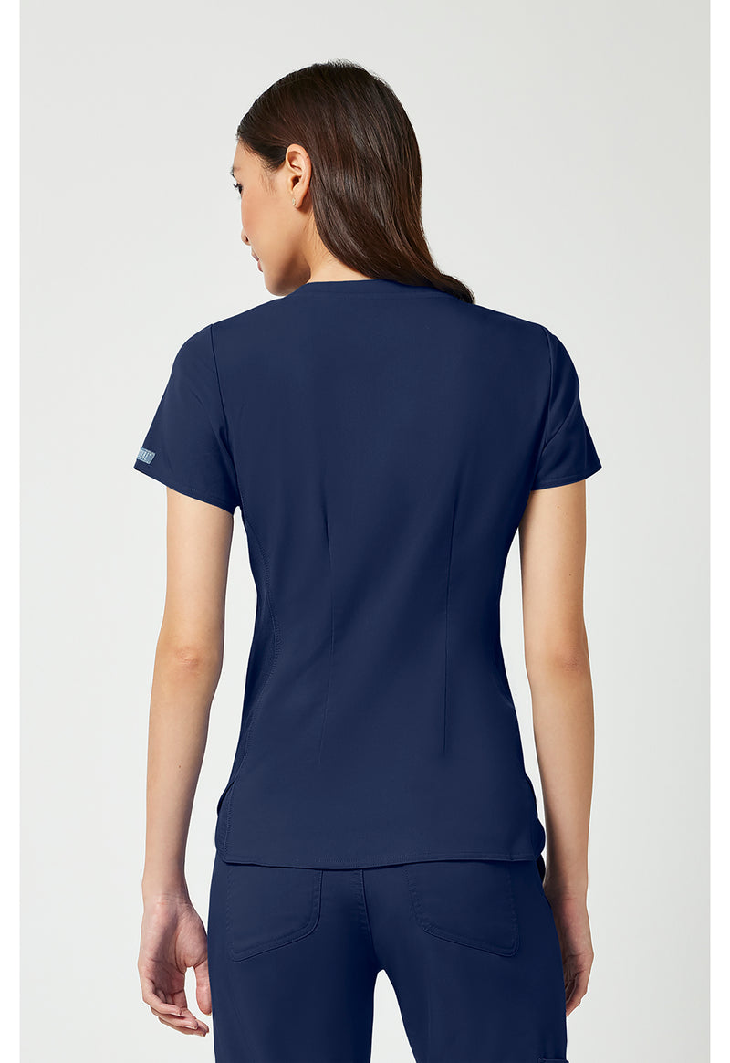 Navy - Med Couture Touch Women Scrub Top - Back View