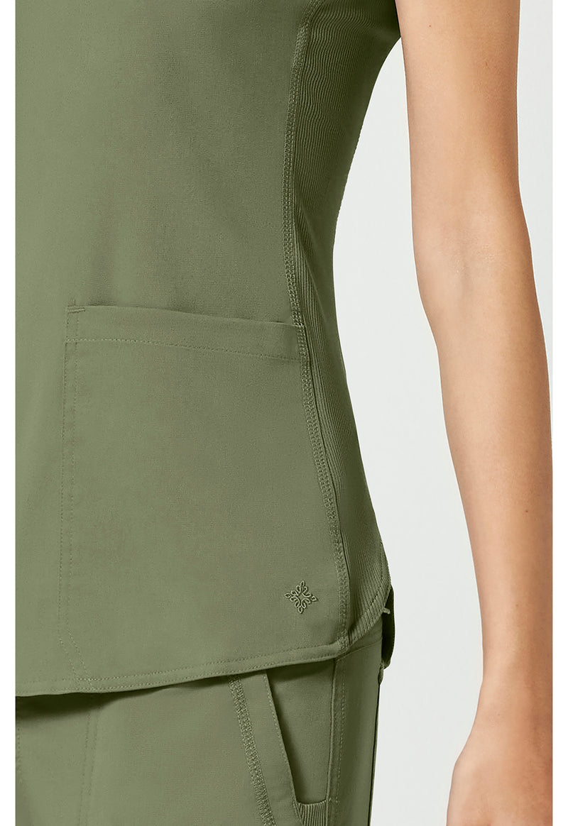 Olive - Women's V-Neck Shirttail Scrub Top (View 4)