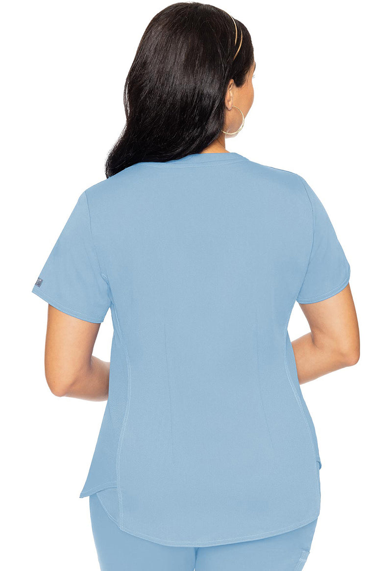 Periwinkle - Med Couture Touch Women Scrub Top - Back View